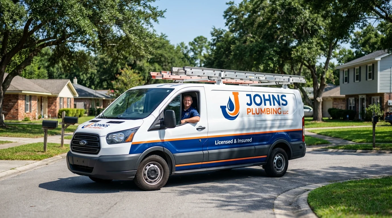 Johns Plumbing LLC service van in Kansas City, KS